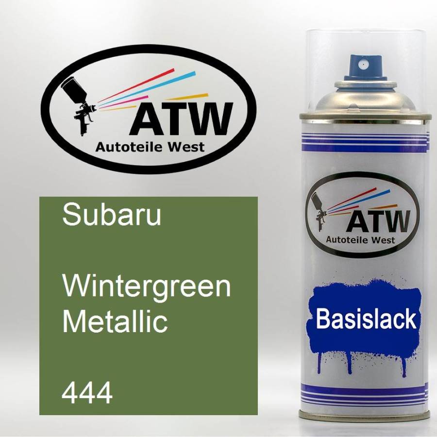 Subaru, Wintergreen Metallic, 444: 400ml Sprühdose, von ATW Autoteile West.